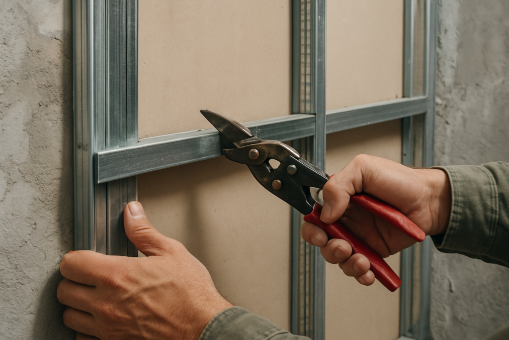 Couper un rail placo déjà en place : méthode et outils indispensables pour une coupe nette