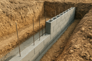 Fondation mur de soutènement 2 m : dimensions, profondeur et règles essentielles