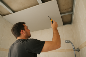 Placo plafond salle de bain : quel matériau choisir entre hydrofuge, standard ou PVC ?
